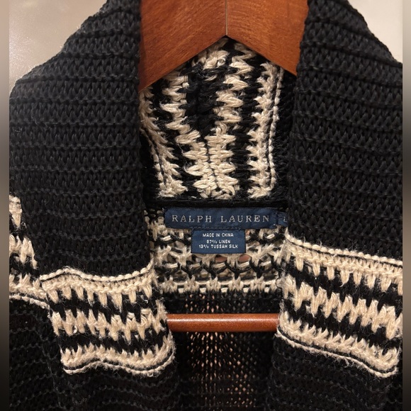 Ralph Lauren Wrap Cardigan Coat with Pockets Linen and Silk Vintage Rope Belt - Picture 3 of 11